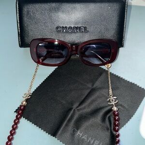 Chanel Sunglasses with Beaded Chain